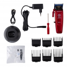 Комплектация машинки MRD Pro HC-90-4 Smart Brain RED с насадками и док-станцией